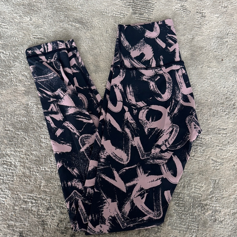 lululemon athletica Black and Pink Patterned Leggings